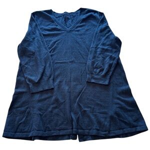 QVC Black V-Neck Long Sleeve Sweater XL